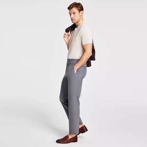 Michael Kors Men's Gray Stretch Classic Fit Performance Dress Pants Size 42W 32L